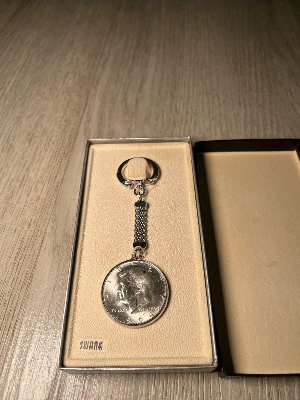 Swank Silver-Tone Kennedy Half Dollar Keychain
